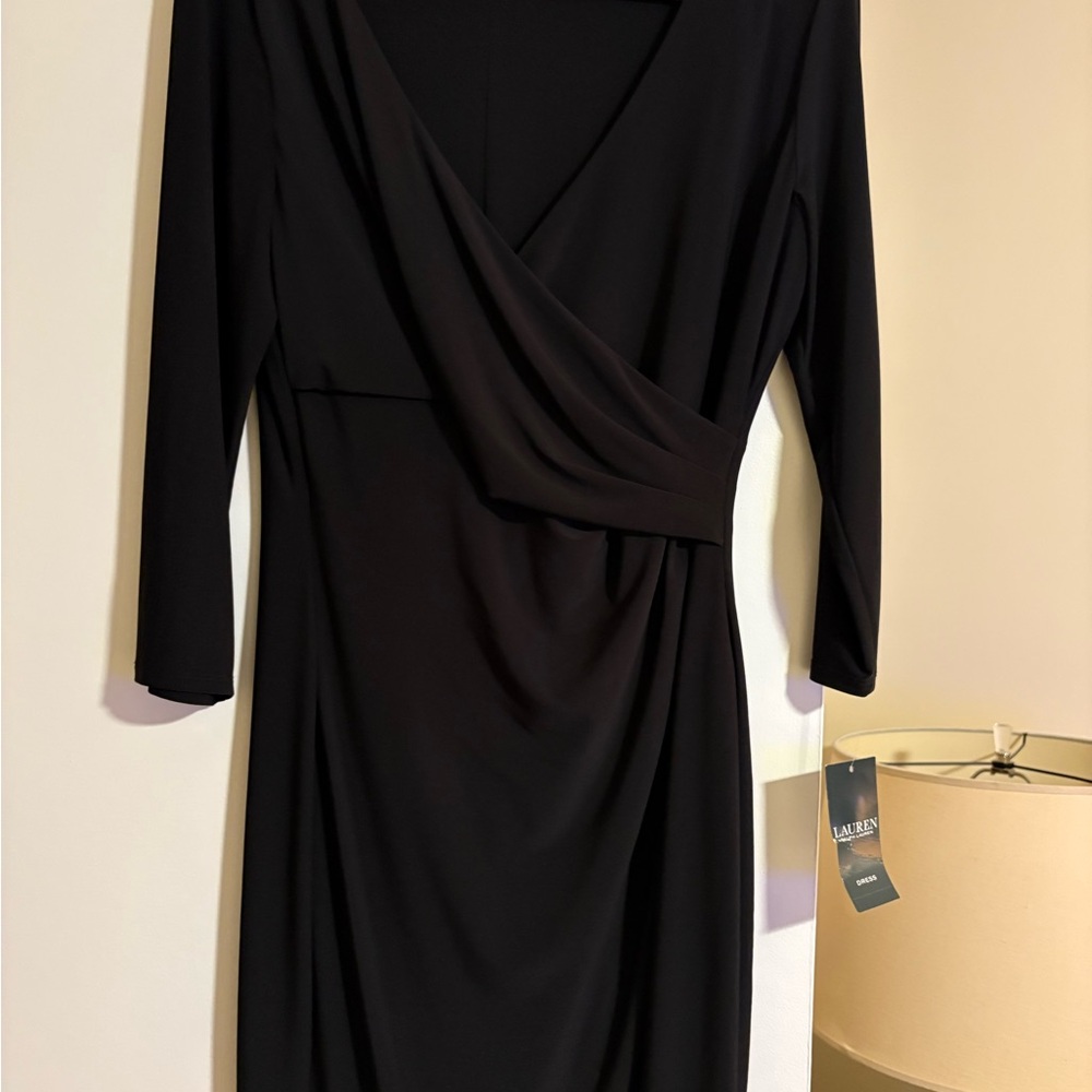 Ralph Lauren Black Label Elegant Black Long Sleeve Dress